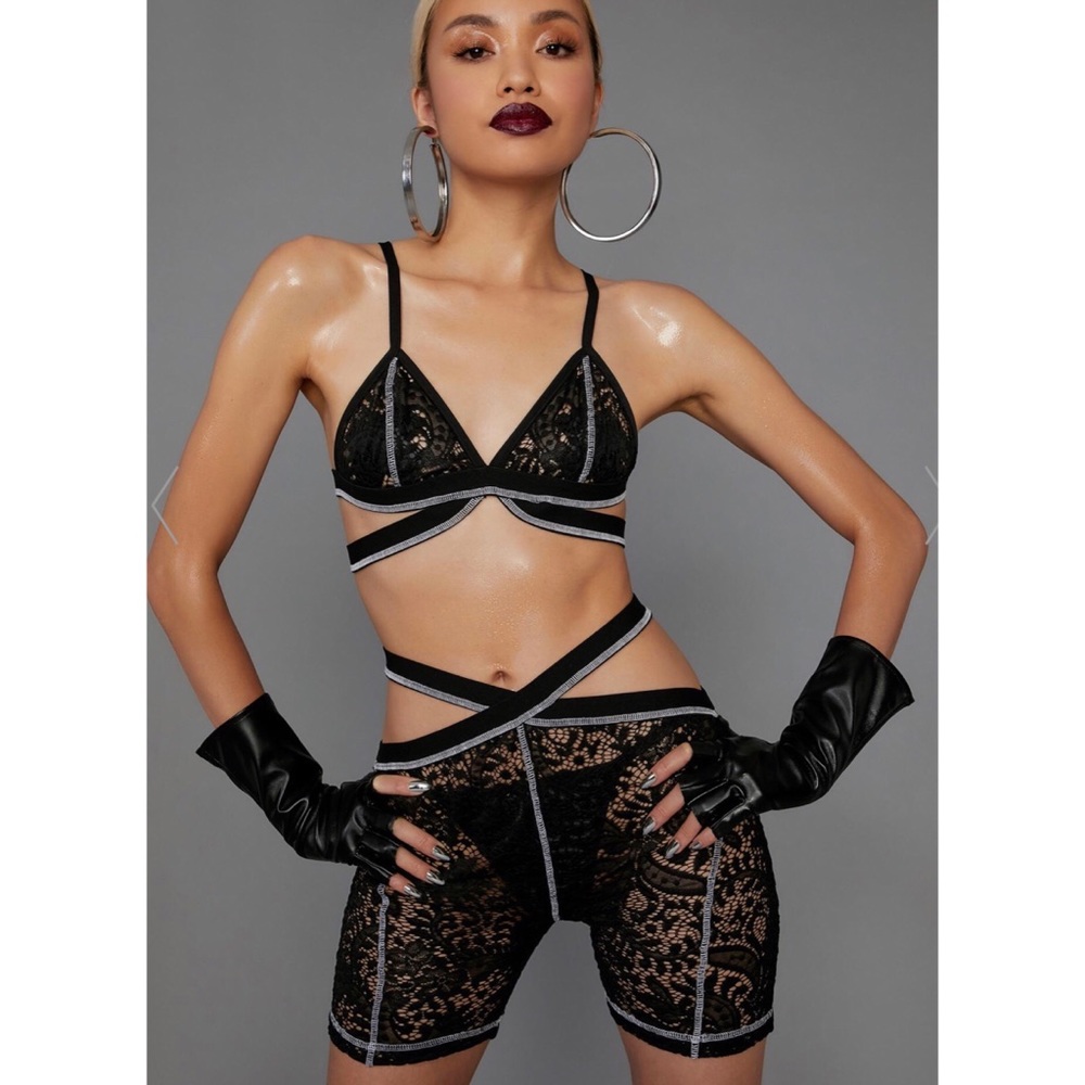 Lace Biker Set